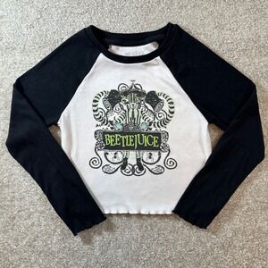Bettle Juice bettlejuice long sleeve size medium 8 youth girls shirt ruffle edge